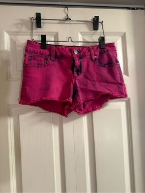 Decree Bright Fuchsia Denim Cutoff Shorts